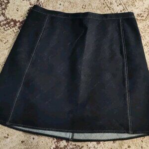 Theory Denim A-line Skirt Sz 8 Lonita C Terni Raw Made In USA